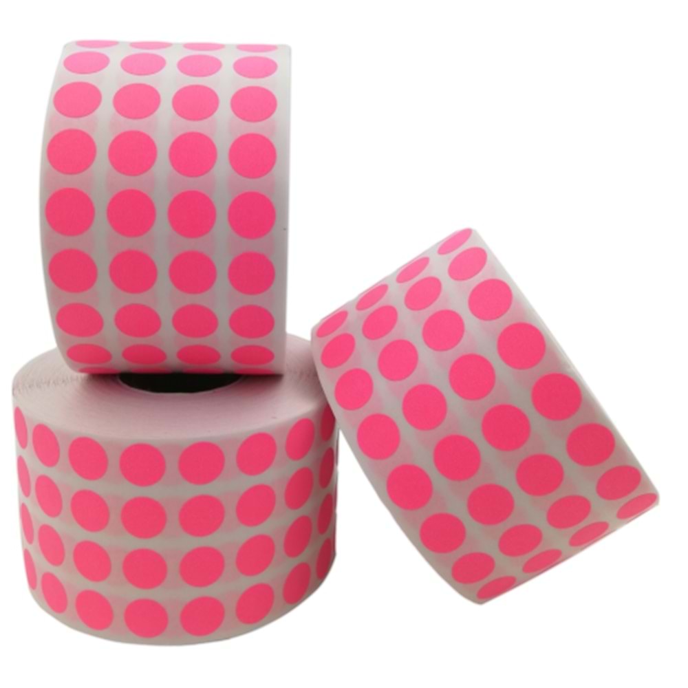 Nokta Etiketi 1 cm x 10.000 Adet Açık Pembe