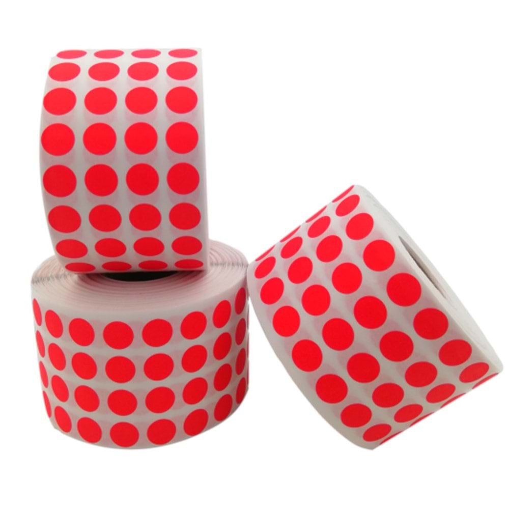 Nokta Etiketi 1 cm x 10.000 Adet Kırmızı