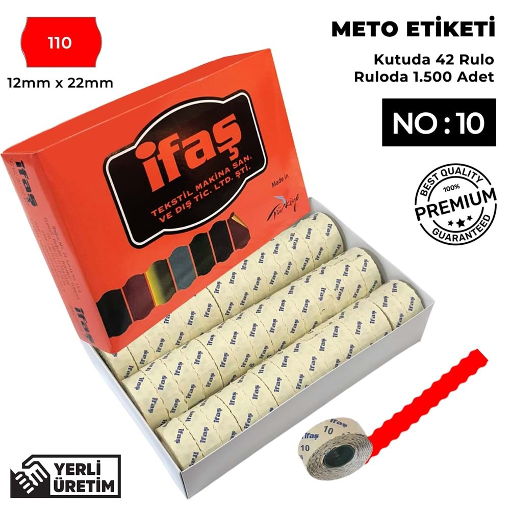 Meto Etiketi 110 Kırmızı