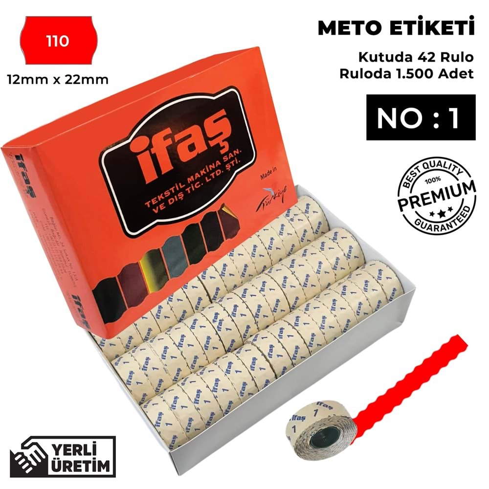 Meto Etiketi 110 Kırmızı