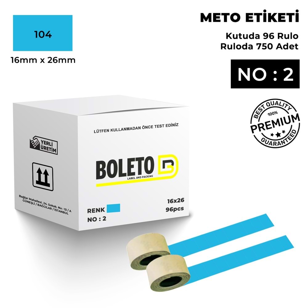 Meto Etiketi 104 Açık Mavi