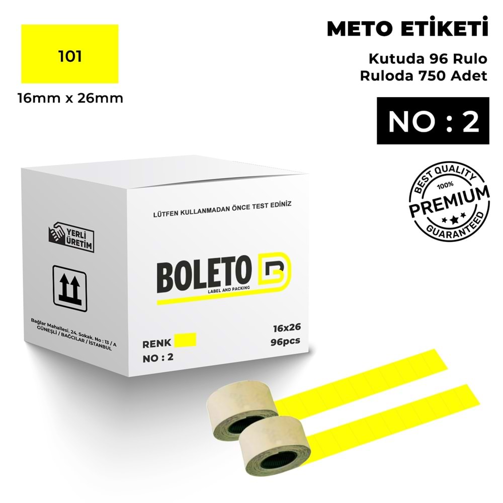 Meto Etiketi 101 Sarı