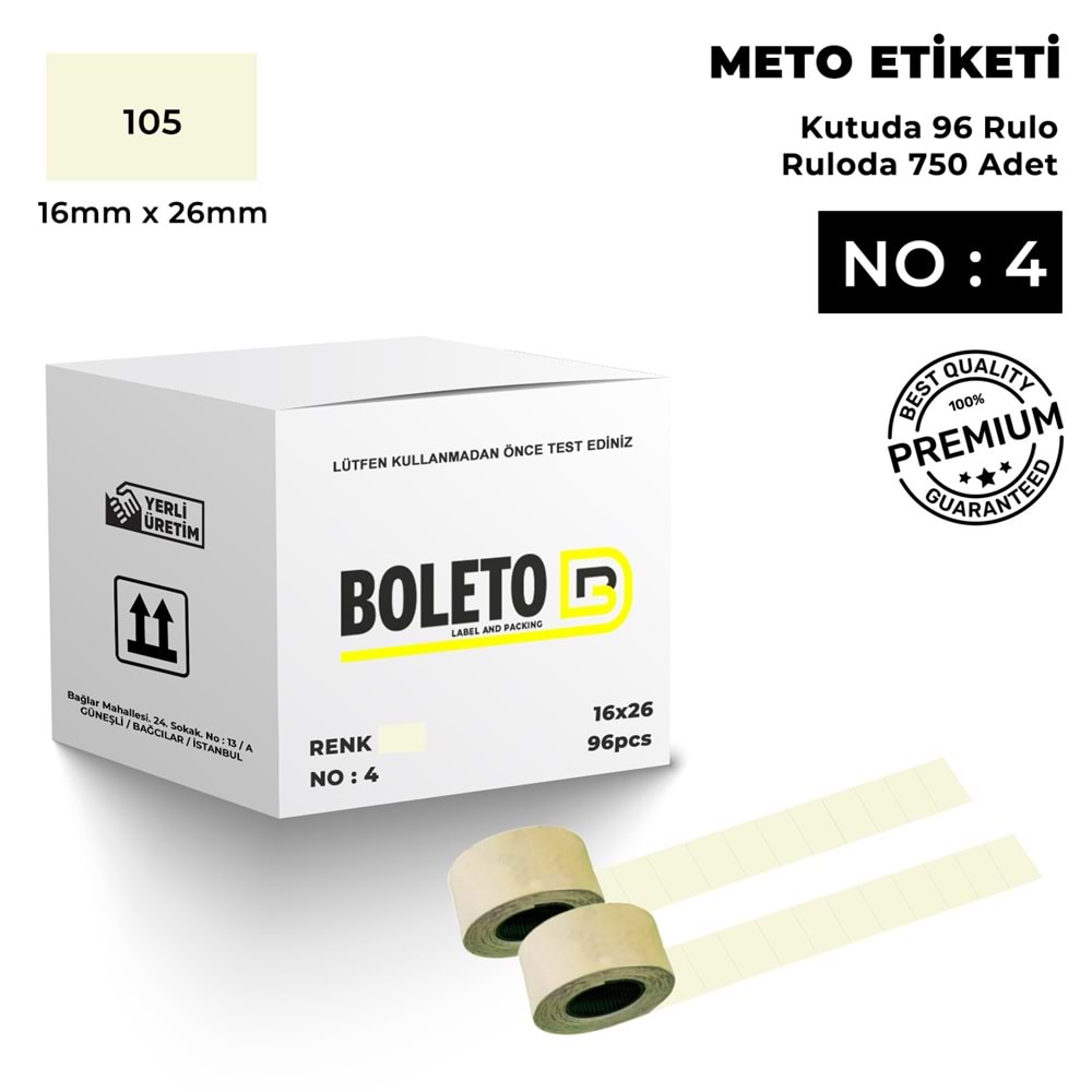 Meto Etiketi 105 Bej