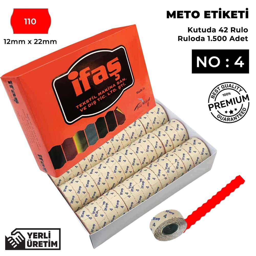 Meto Etiketi 110 Kırmızı