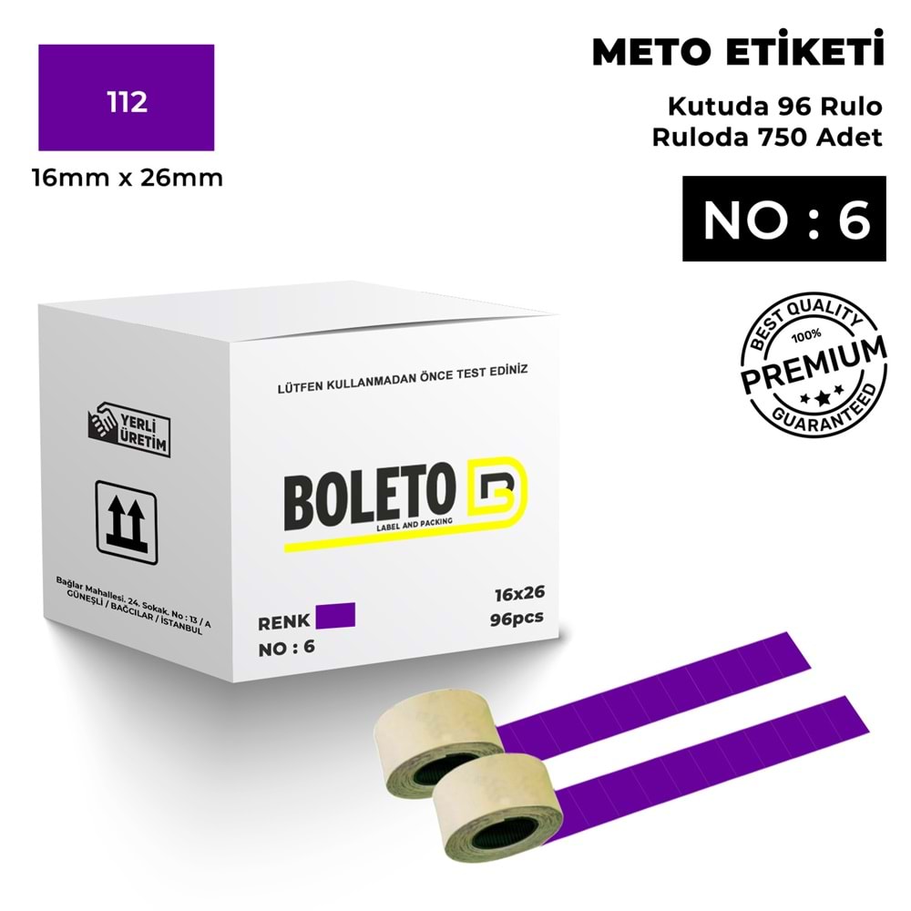 Meto Etiketi 112 Mor