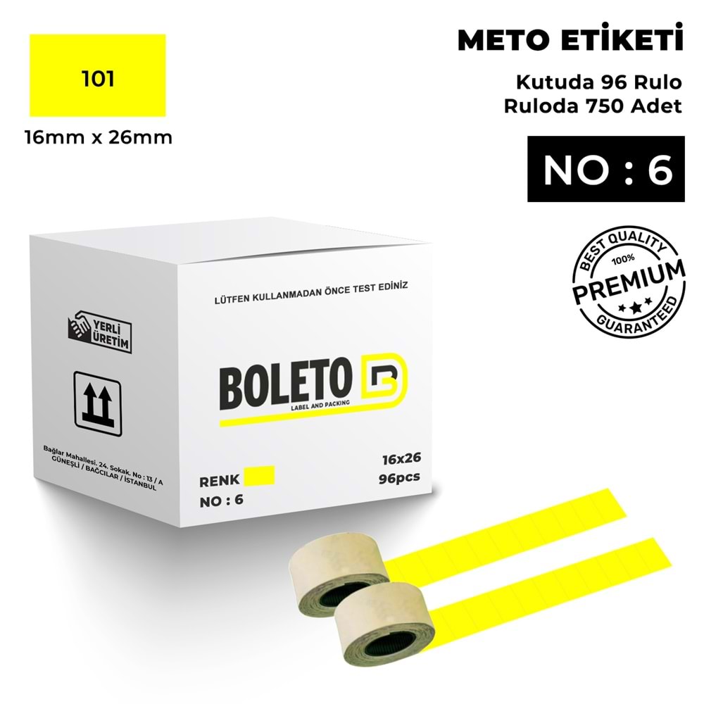 Meto Etiketi 101 Sarı