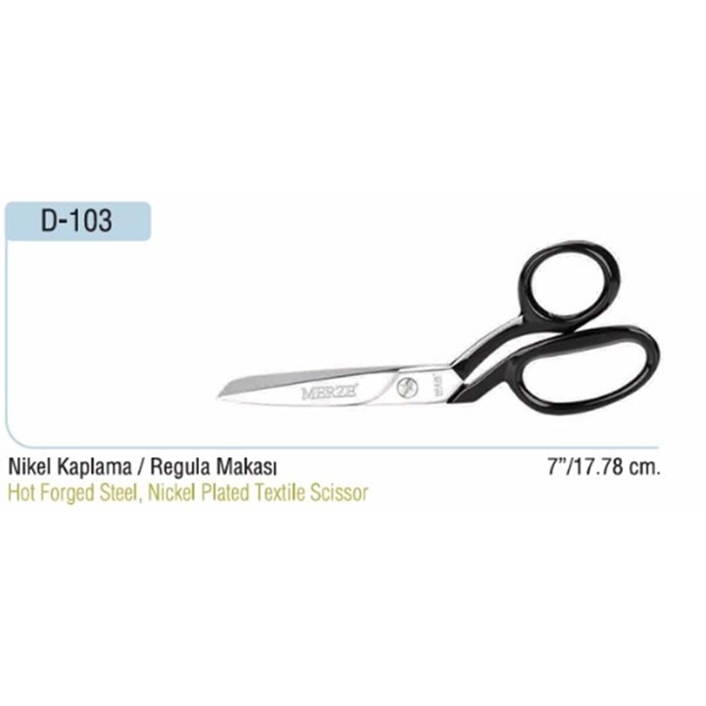 Nikel Kaplama Yatık Regula Makası 7 Inch