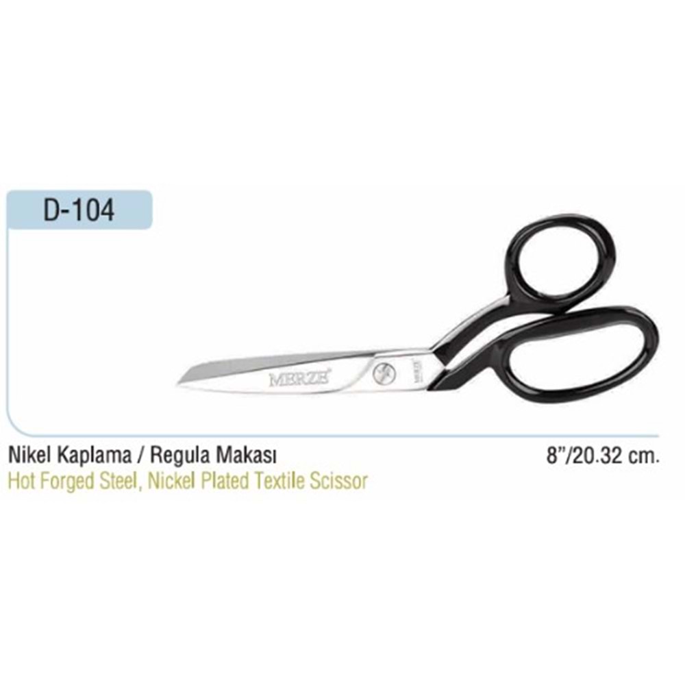 Nikel Kaplama Yatık Regula Makası 8 Inch