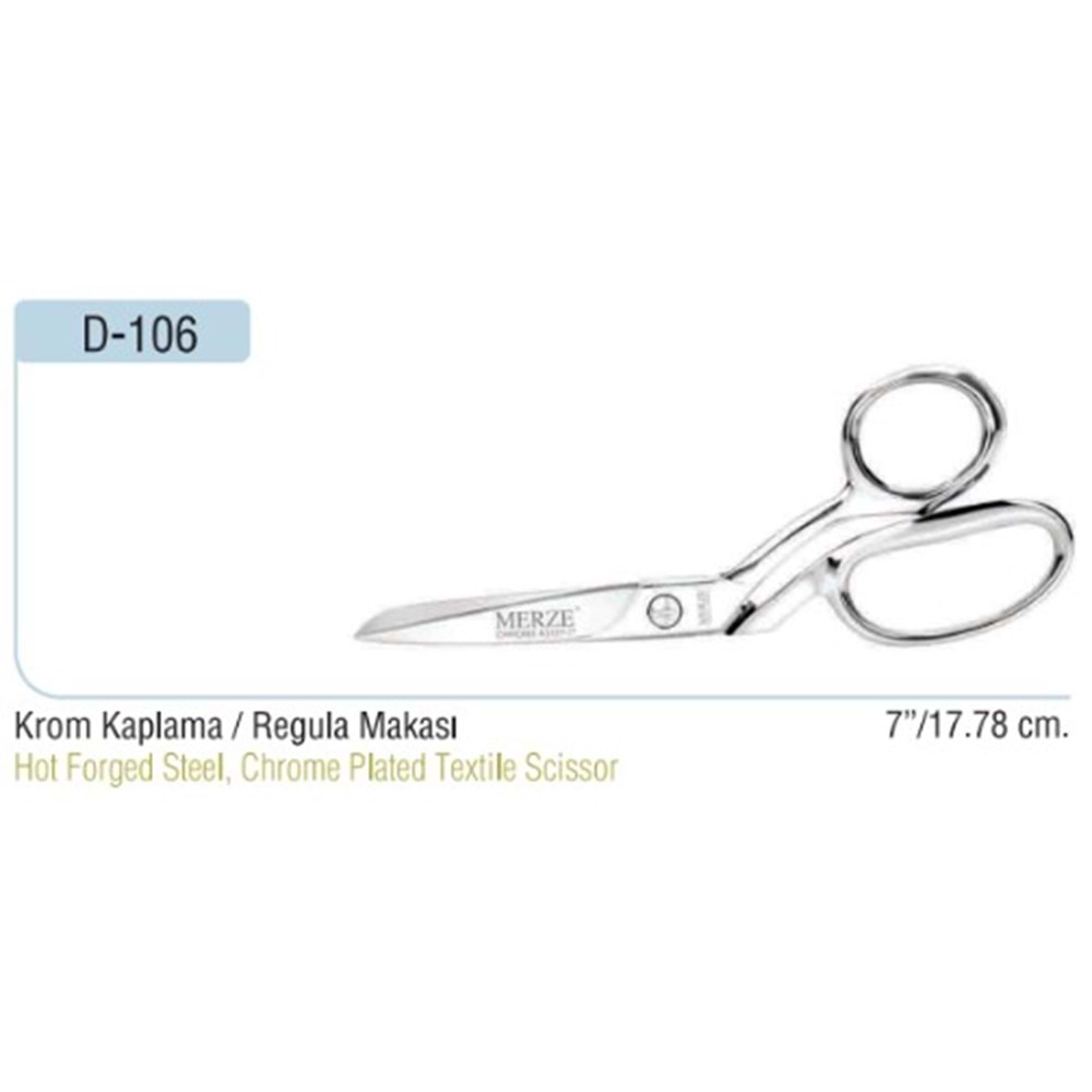 Krom Kaplama Yatık Regula Makası 7 Inch