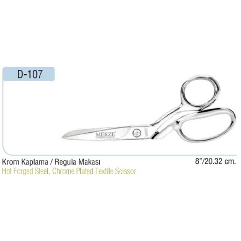Krom Kaplama Yatık Regula Makası 7 Inch
