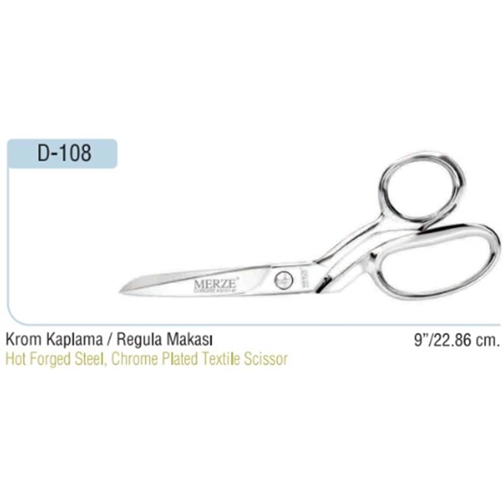 Krom Kaplama Yatık Regula Makası 9 Inch