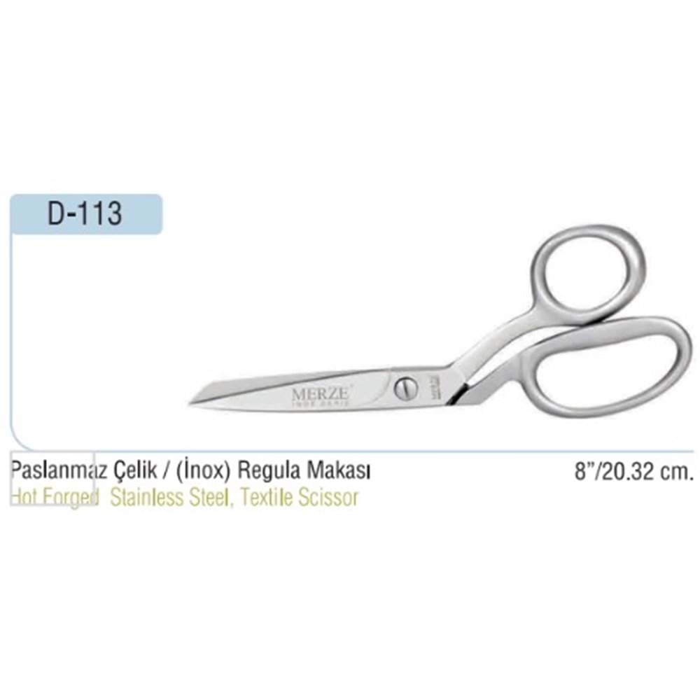 Paslanmaz Çelik Yatık Regula Makası 8 Inch