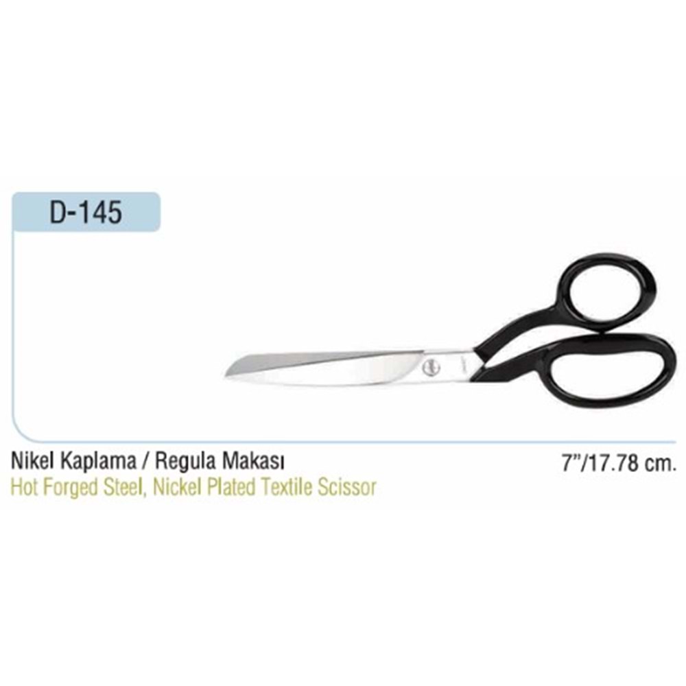 Nikel Kaplama Yatık Regula Makası 7 Inch
