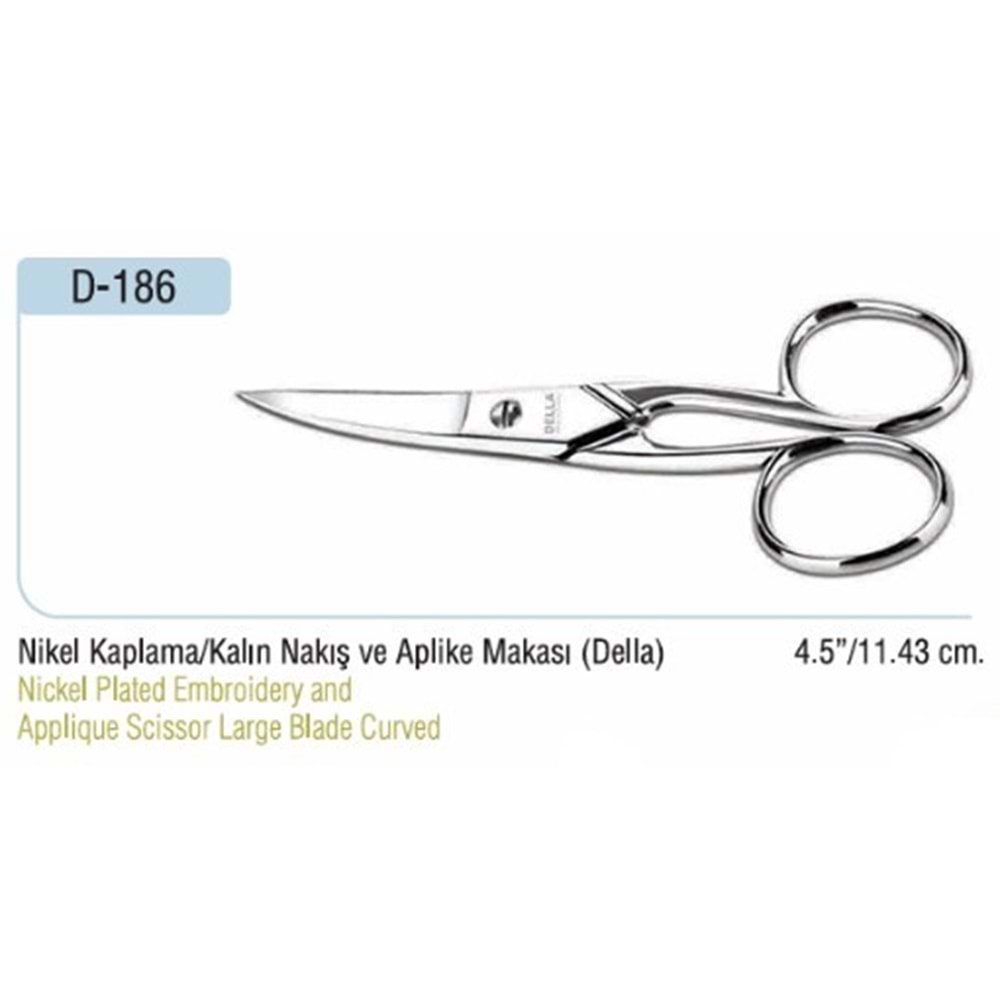 Nikel Kaplama Kalın Aplike Makası 4.50 Inch