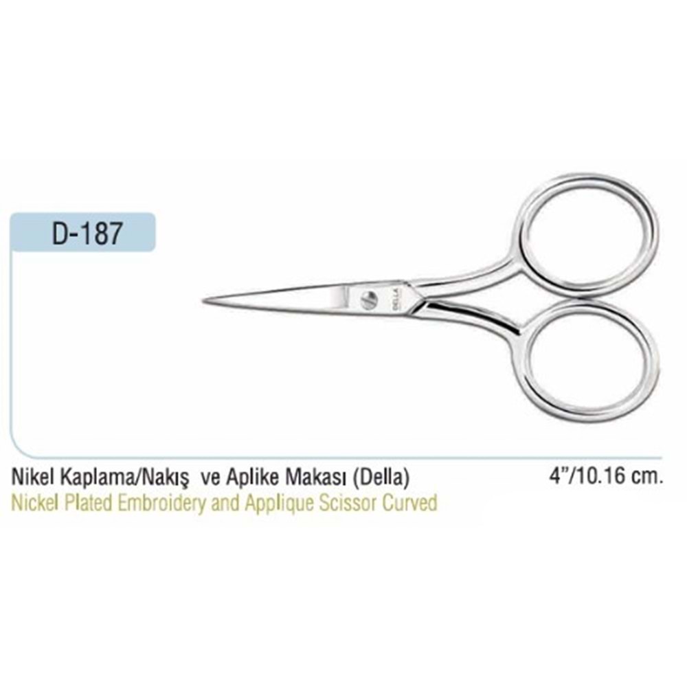Nikel Kaplama Az Kalın Aplike Makası 4 Inch