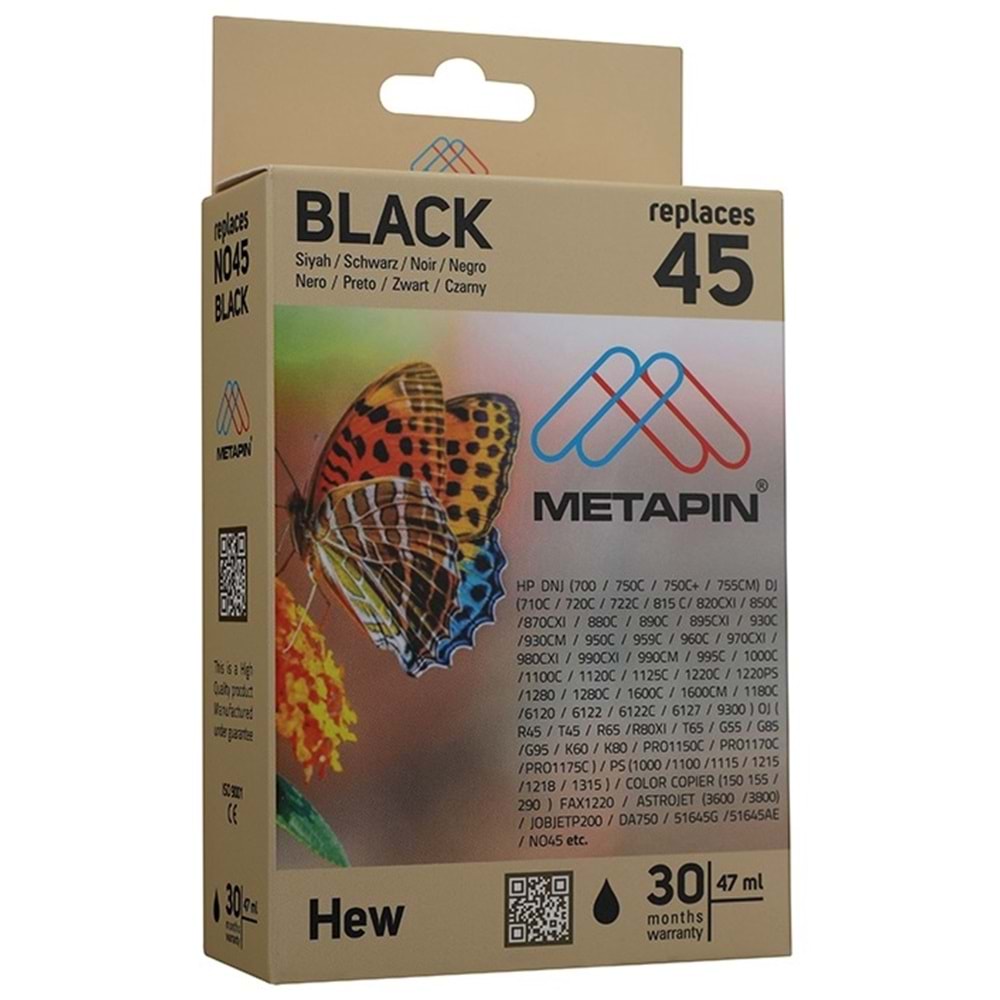 Plotter Makinası Kartuş HP45 Muadil