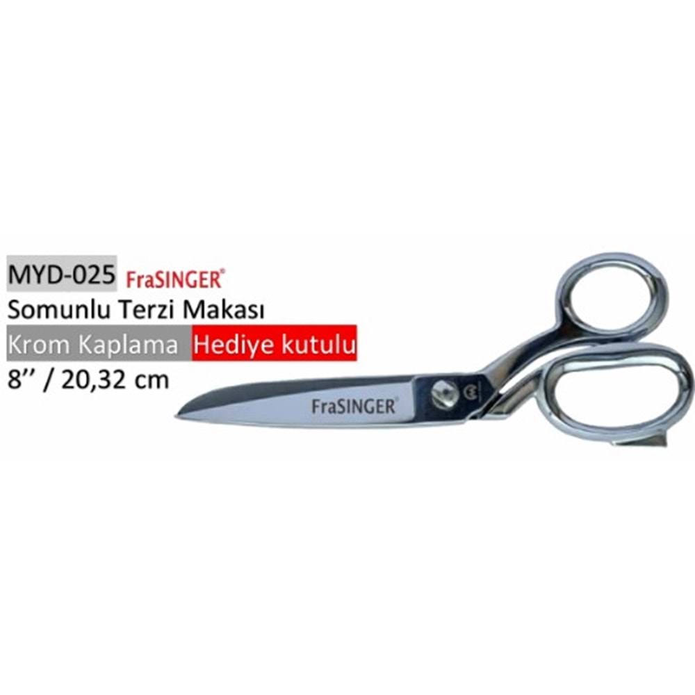 Krom Kaplama Somunlu Makas Krom 8 Inch
