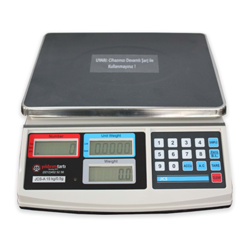 Sayıcı Terazi 22 cm x 25 cm, 6 Kg, 0.02 gr Hassasiyet, JCS-S