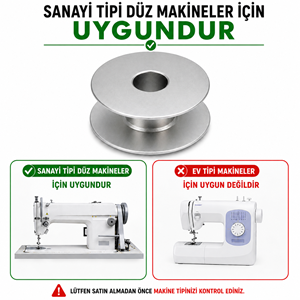 Sanayi Tipi Düz Dikiş Makinesi Alüminyum Çentiksiz Masura Bobin
