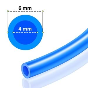 Kompresör Hava Hortumu Ölçü 4 mm x 6 mm Makara 150 mt