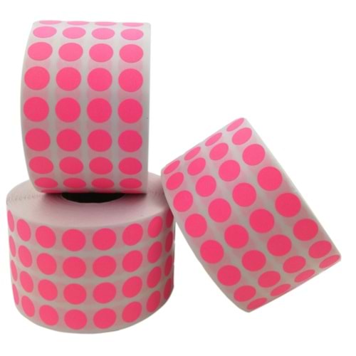 Nokta Etiketi 1 cm x 10.000 Adet Açık Pembe
