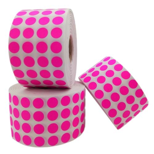 Nokta Etiketi 1 cm x 10.000 Adet Koyu Pembe