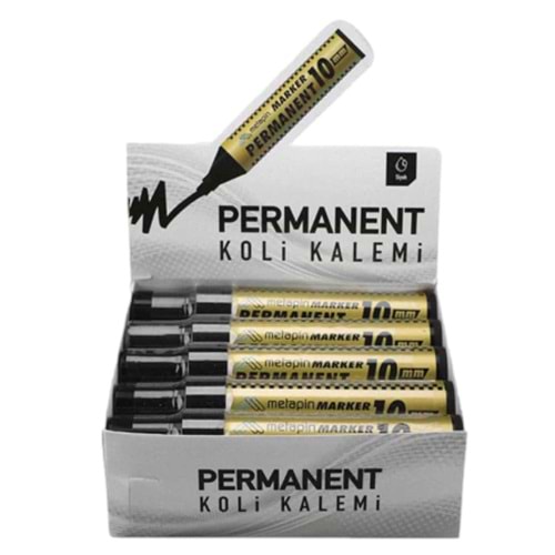 Permanent Koli Kalemi Kesik Uçlu Siyah 10 mm