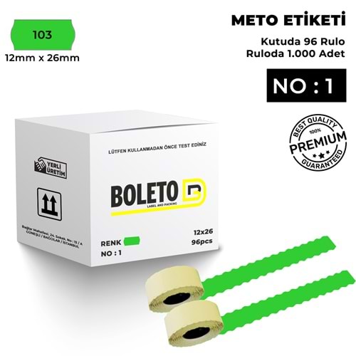 Meto Etiketi 103 Açık Yeşil