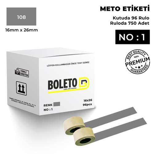 Meto Etiketi 108 Gri