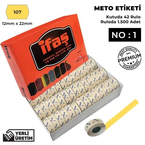 Meto Etiketi 107 Hardal Sarısı