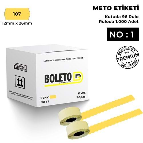 Meto Etiketi 107 Hardal Sarısı
