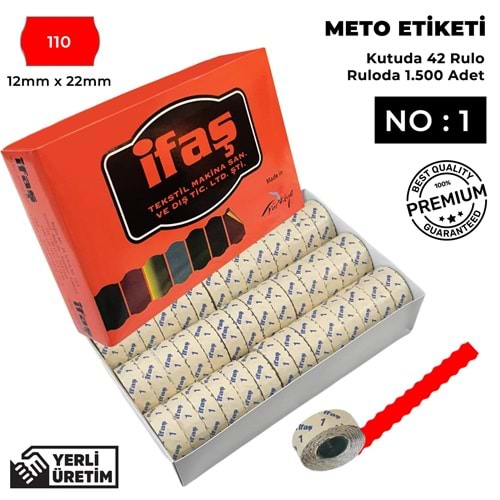 Meto Etiketi 110 Kırmızı