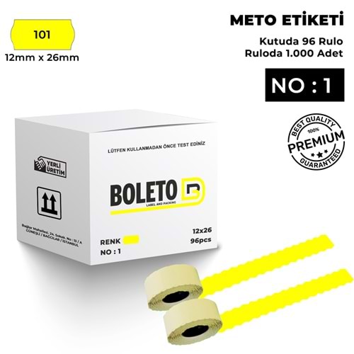 Meto Etiketi 101 Sarı