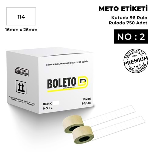 Meto Etiketi 114 Beyaz