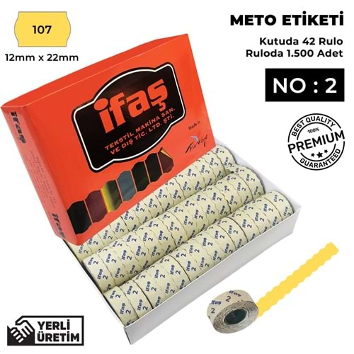 Meto Etiketi 107 Hardal Sarısı