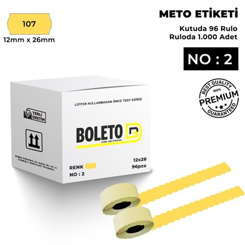 Meto Etiketi 107 Hardal Sarısı