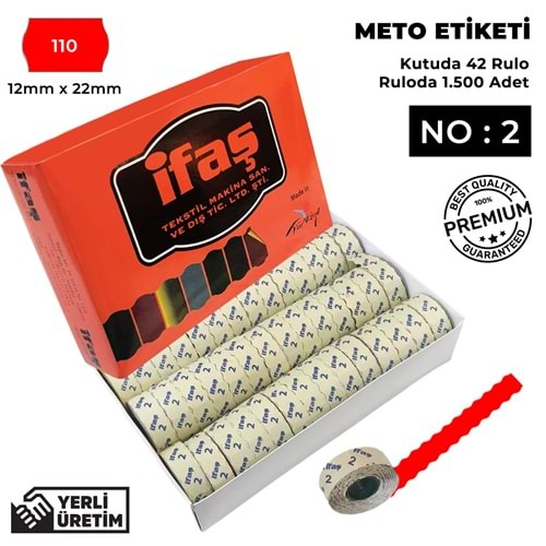 Meto Etiketi 110 Kırmızı