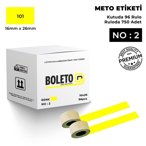 Meto Etiketi 101 Sarı