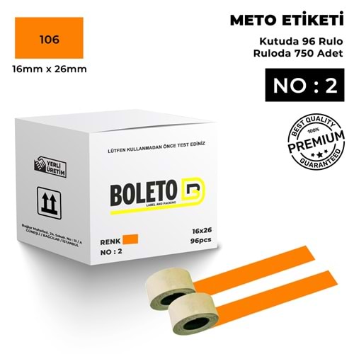Meto Etiketi 106 Turuncu