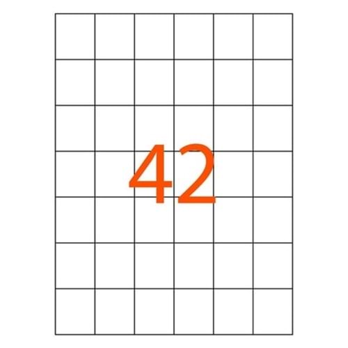 Lazer Etiket 42 Adet Bölme Çerçevesiz