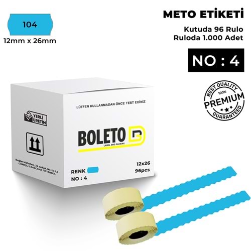 Meto Etiketi 104 Açık Mavi