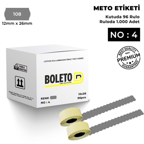 Meto Etiketi 108 Gri