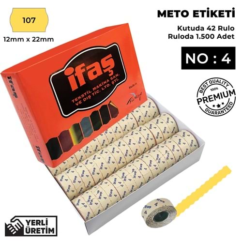 Meto Etiketi 107 Hardal Sarısı
