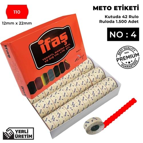 Meto Etiketi 110 Kırmızı
