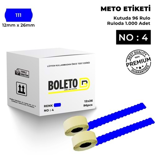 Meto Etiketi 111 Koyu Mavi