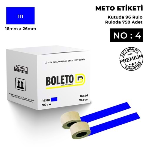 Meto Etiketi 111 Koyu Mavi