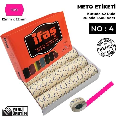 Meto Etiketi 109 Koyu Pembe