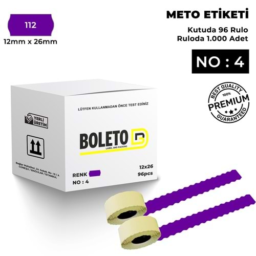 Meto Etiketi 112 Mor
