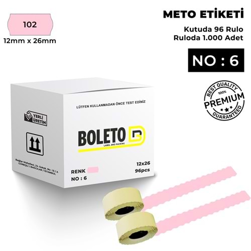 Meto Etiketi 102 Açık Pembe