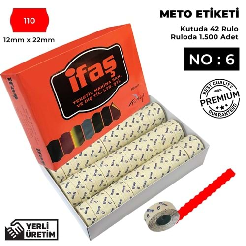 Meto Etiketi 110 Kırmızı